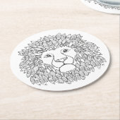 Dessous-de-verre Rond En Papier Chef inspiré de lion (Incliné)