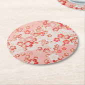 Dessous-de-verre Rond En Papier Cherry Blossom Motif japonais (Incliné)