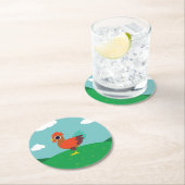 Dessous-de-verre Rond En Papier Chester le coq (En situation)