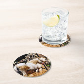 DESSOUS-DE-VERRE ROND EN PAPIER CHEVAUX (En situation)