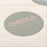 Dessous-de-verre Rond En Papier Cheveux personnalisés Sage Vert Rose Chic Mariage<br><div class="desc">Un dessous de verre mariage chic avec un arrière - plan vert sage doux avec une typographie d'inspiration vintage en rose vif. Personnalisé avec des noms et une date, ce design élégant est parfait pour les réceptions de mariage, les douches nuptiales ou les célébrations d'anniversaire. Un service soigné ou un...</div>