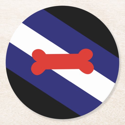 Dessous-de-verre Rond En Papier Chiot Jouer à la fierté drapeau (Devant)