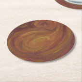 Dessous-de-verre Rond En Papier Chocolat Carmel Swirl (Incliné)