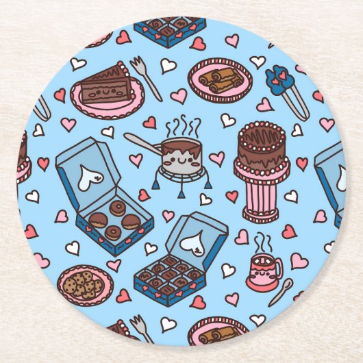 Dessous-de-verre Rond En Papier Chocolate lover cute (Devant)