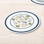 Dessous-de-verre Rond En Papier Chouette sur arbre Oiseaux Feuille Sucres de canne (Incliné)