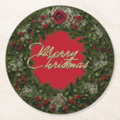 Dessous-de-verre Rond En Papier Christmas Wreath (Devant)