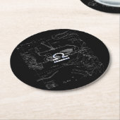 Dessous-de-verre Rond En Papier Chrome like Libra Zodiac (Incliné)