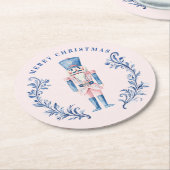 Dessous-de-verre Rond En Papier Cimetière en toile rose et bleu (Incliné)