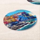 Dessous-de-verre Rond En Papier Cinque Terre, Italie (Incliné)
