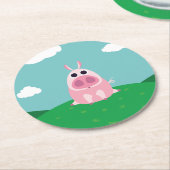 Dessous-de-verre Rond En Papier Circonspect le porc (Incliné)