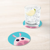 Dessous-de-verre Rond En Papier Circonspect le porc (En situation)