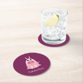 Dessous-de-verre Rond En Papier Circonspect le porc (En situation)