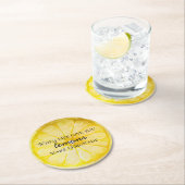 Dessous-de-verre Rond En Papier Citation de citron (En situation)