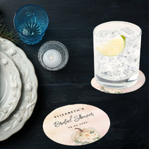Dessous-de-verre Rond En Papier Citrouille de douche de mariage automne crème or r