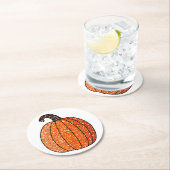 Dessous-de-verre Rond En Papier Citrouille parties scintillant (En situation)
