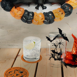 Dessous-de-verre Rond En Papier Citrouille Vintage Jack-o-Lantern Halloween person