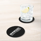 Dessous-de-verre Rond En Papier Clavier musical de dessin de bande dessinée (En situation)