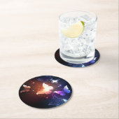 Dessous-de-verre Rond En Papier Clowing Night Butterflies (En situation)