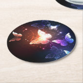 Dessous-de-verre Rond En Papier Clowing Night Butterflies (Incliné)