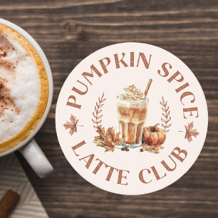Dessous-de-verre Rond En Papier Club de Latte au Épices de Citrouille Automne