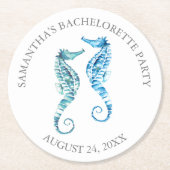 Dessous-de-verre Rond En Papier Coastal Bachelorette Party (Devant)