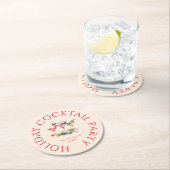 Dessous-de-verre Rond En Papier Cocktail de Noël et soirée élégante (En situation)