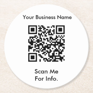 Dessous-de-verre Rond En Papier Code QR entreprise