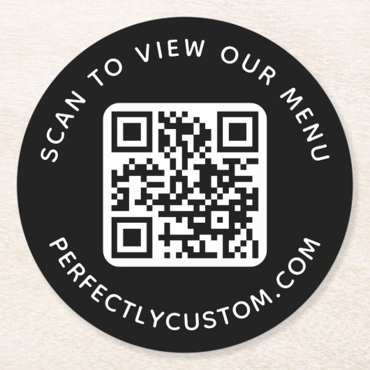 Dessous-de-verre Rond En Papier Code QR personnalisé Analyser pour visualiser le t (Devant)