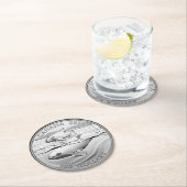 DESSOUS-DE-VERRE ROND EN PAPIER COIN ORCAS (En situation)