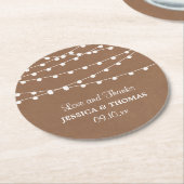 Dessous-de-verre Rond En Papier Collection de Mariages Rustic Kraft (Incliné)