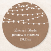 Dessous-de-verre Rond En Papier Collection de Mariages Rustic Kraft (Devant)