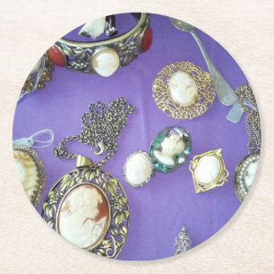 Dessous-de-verre Rond En Papier Collection vintage de bijoux