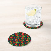 Dessous-de-verre Rond En Papier Colourful Exotic Flowers Leaves Pattern-23187 (En situation)