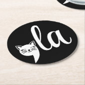 Dessous-de-verre Rond En Papier Comma La Kamala Harris - maman chat pour Kamala (Incliné)