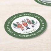 Dessous-de-verre Rond En Papier Composition des noix de cou de Noël (Incliné)