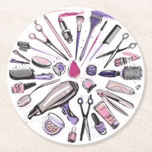 Dessous-de-verre Rond En Papier Conception de cercle de maquillage