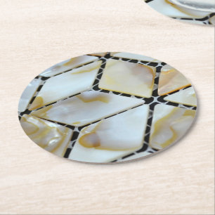Dessous-de-verre Rond En Papier Conception de Nacre