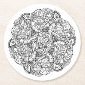 Dessous-de-verre Rond En Papier Conception ronde de griffonnage (Devant)