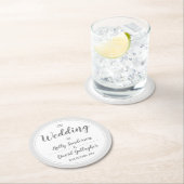 Dessous-de-verre Rond En Papier Conception simple argent gris et blanc (En situation)