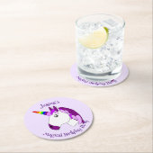 Dessous-de-verre Rond En Papier Conception Unicorn personnalisée (En situation)
