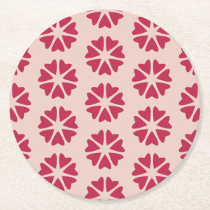 Dessous-de-verre Rond En Papier Connectivité nucléaire - magenta - motif continu.