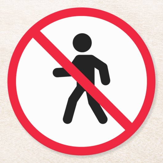 Dessous-de-verre Rond En Papier Connexion piétons sans accès | Dessous de verre ar (Devant)