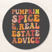 Dessous-de-verre Rond En Papier Conseil citrouille Spice & Immobilier Drôle Super (Devant)