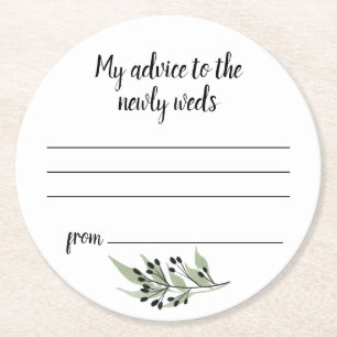 Dessous-de-verre Rond En Papier Conseil Mariage blanc