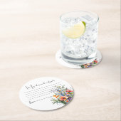 Dessous-de-verre Rond En Papier Conseil Mariage fleur sauvage (En situation)