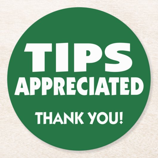 Dessous-de-verre Rond En Papier Conseils de rappel de basculement apprécié (Devant)