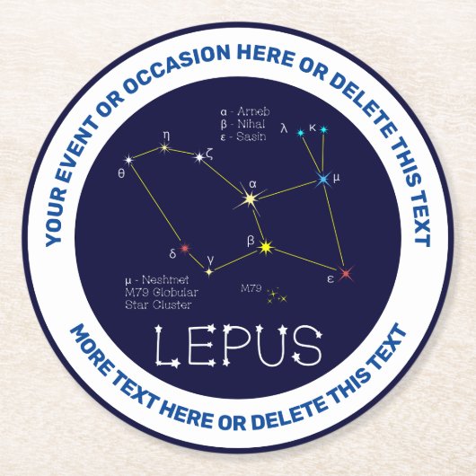 Dessous-de-verre Rond En Papier Constellation de l'hémisphère sud (Devant)