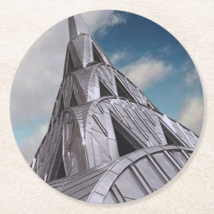 Dessous-de-verre Rond En Papier Construction de NYC Chrysler
