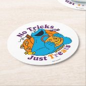 Dessous-de-verre Rond En Papier Cookie Monster | Pas de traces juste des traitemen (Incliné)