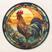 Dessous-de-verre Rond En Papier Coq en verre (Devant)